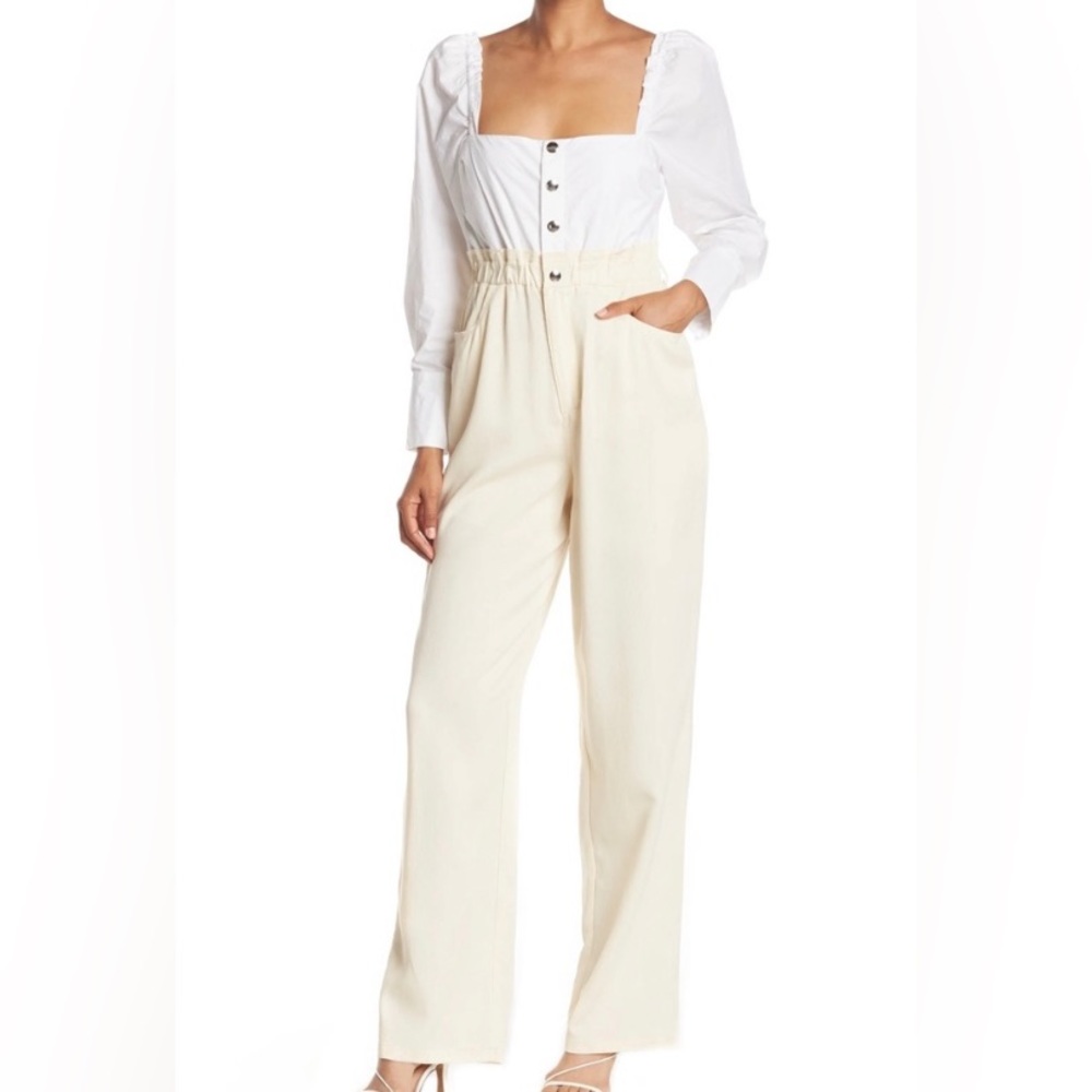 WEWOREWHAT Long Sleeve Shirt Jumpsuit Size Large